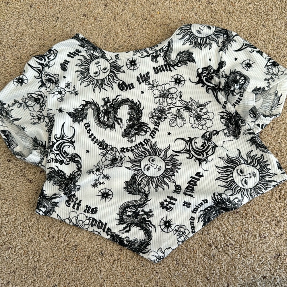 Black and White, graphic design crop top